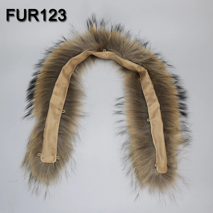 MPPM натуральный мех енота шарф для женщин воротник с кнопкой 70 см длина женский