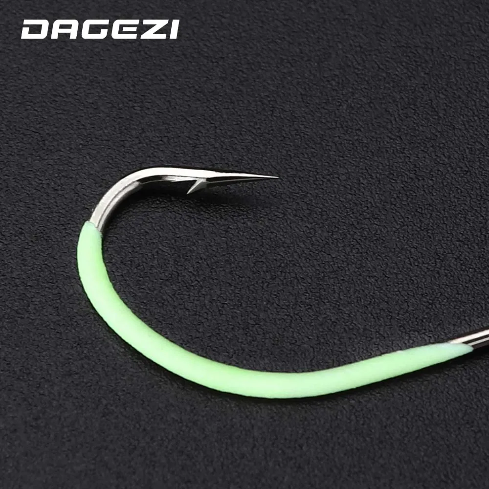 DAGEZI 10 шт./лот светящийся рыболовный крючок из высокоуглеродистой стали #9 #18