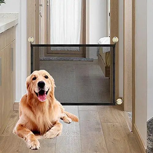 

Dogs Pet Safety Gate, Portable Folding Mesh Magic Gate Baby Safety Gates, Safe Guard Install Anywhere PR001