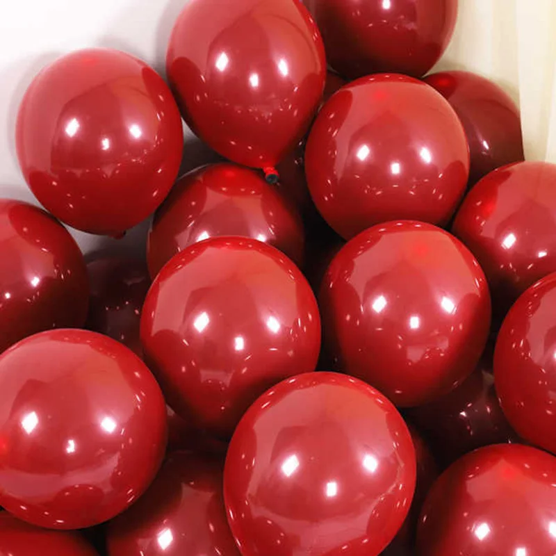 Ruby red 20pcs/lot Romantic 10 Inch Love Heart Latex Helium Balloons Wedding Decoration Globos Valentines Day Happy Birthday Party Ballon - Цвет: Ruby red