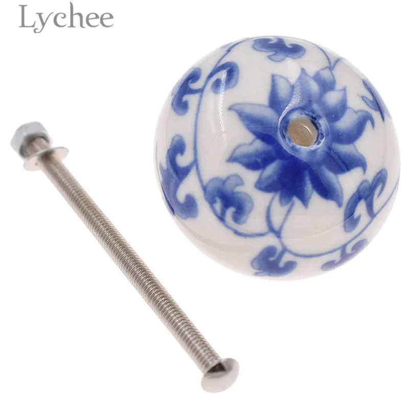 Lychee китайский стиль синий и белый фарфор выдвижной ящик цветочный узор Шкаф