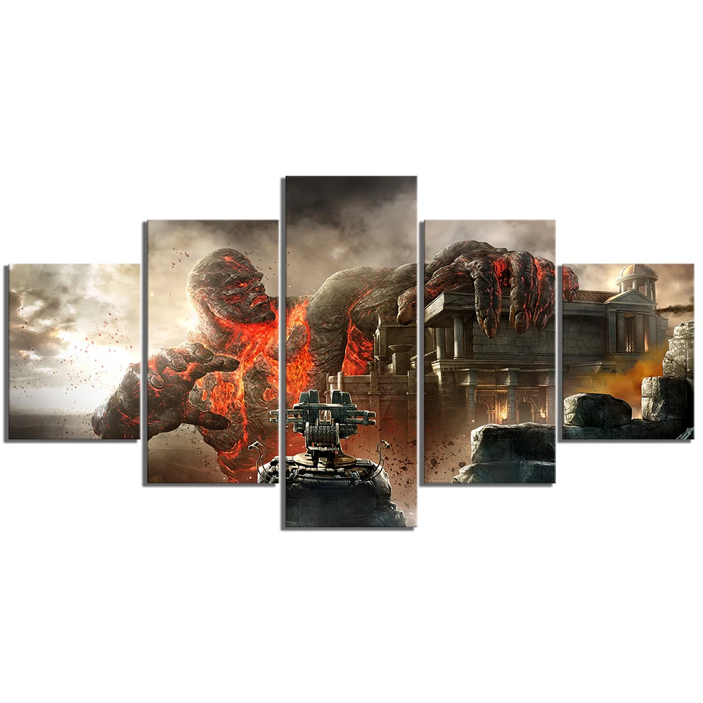 5 шт. Фантастическое искусство холст Paintins God of War III видео игра постер картинки