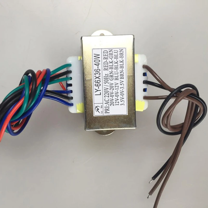 EI66, 40 Вт, 50/60Hz ei силовой трансформатор 40 Вт Вход AC220V Выход двойной 20 V 12 V 3,5 V две линии
