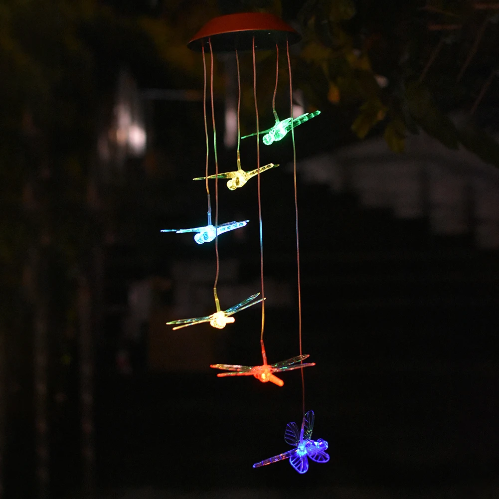 Солнечный светодиодный хрустальный колокольчик Hummingbird, меняющий цвет, водонепроницаемый, наружный декор, балконное крыльцо, патио, сад, украшение