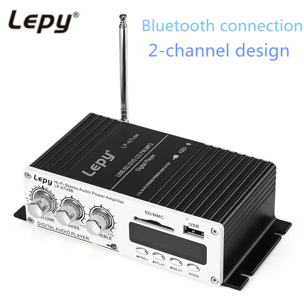 Lepy A7 Bluetooth Беспроводной усилитель 2-канальный HiFi стерео Бас домашних аудио плеер