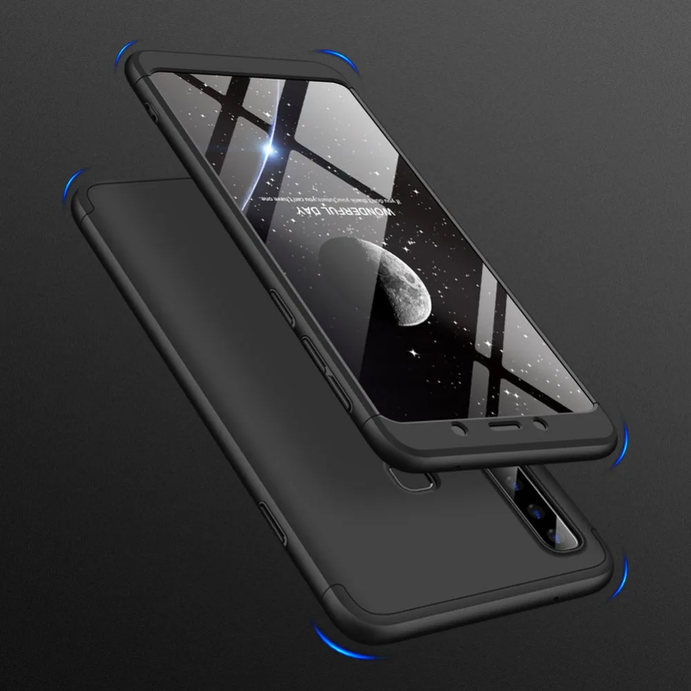 Чехол для Samsung Galaxy A9 2018 с полной защитой 3 в 1 Ультратонкий матовый жесткий чехол из
