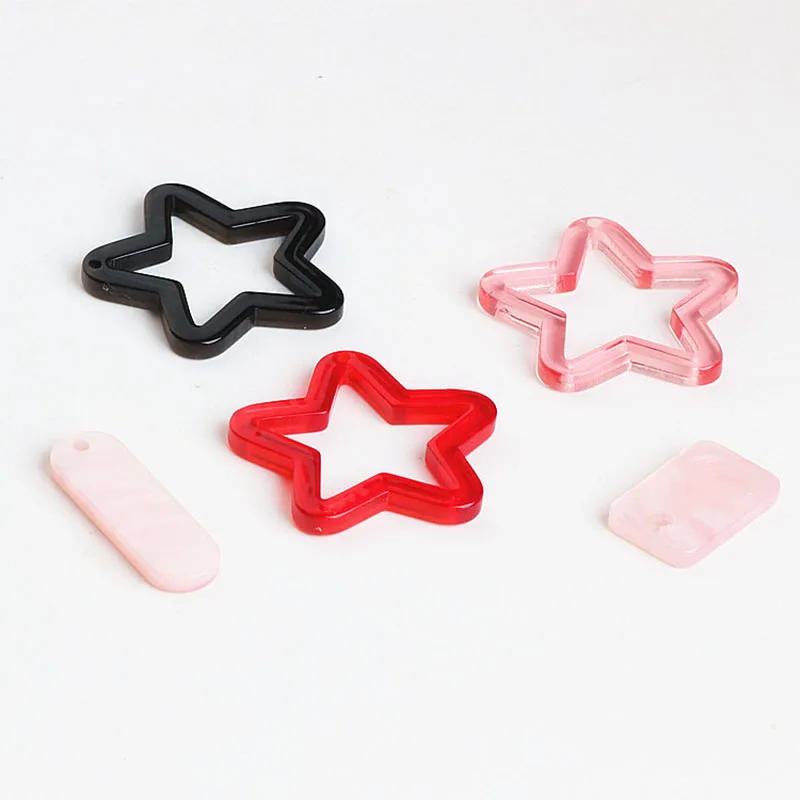DIY Handmade Jewelry Accessories Acetate Resin Classic Star Five-Pointed Long Oval Rectangular Earrings Material Decoration | Украшения и