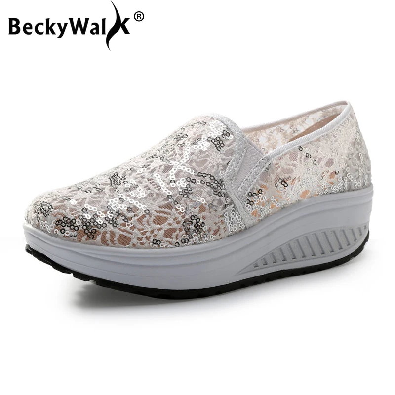 Женские кроссовки на толстой подошве BeckyWalk сетчатые дышащие плоской платформе