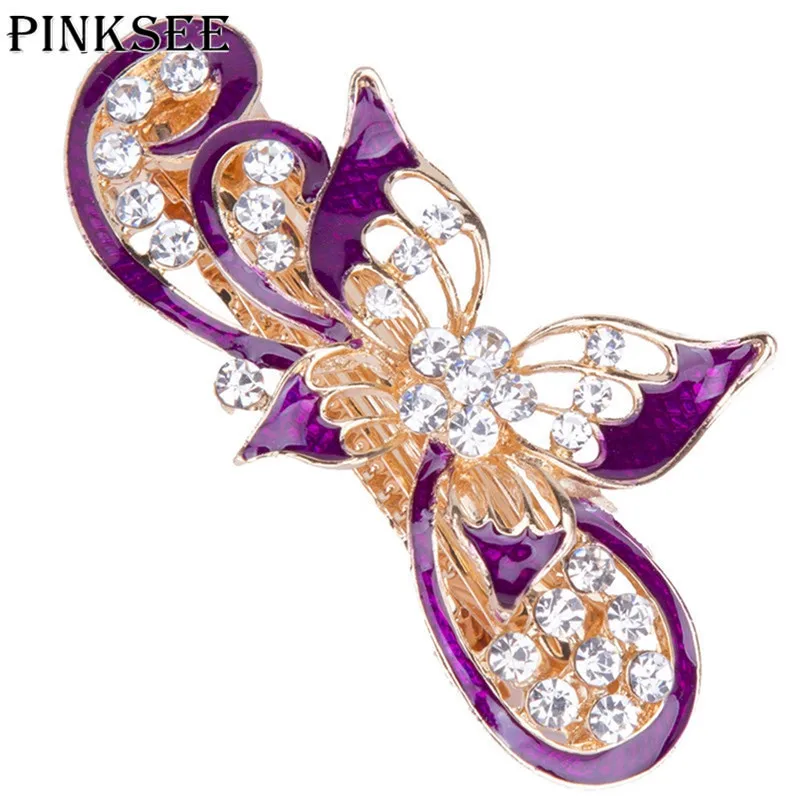 Заколка для волос PINKSEE 1 шт. милый дизайн со стразами и бабочкой Весенняя женская
