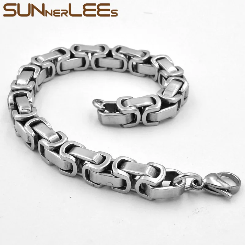 SUNNERLEES ювелирные изделия браслет из нержавеющей стали 5 мм ~ 9 Серебряная коробка с