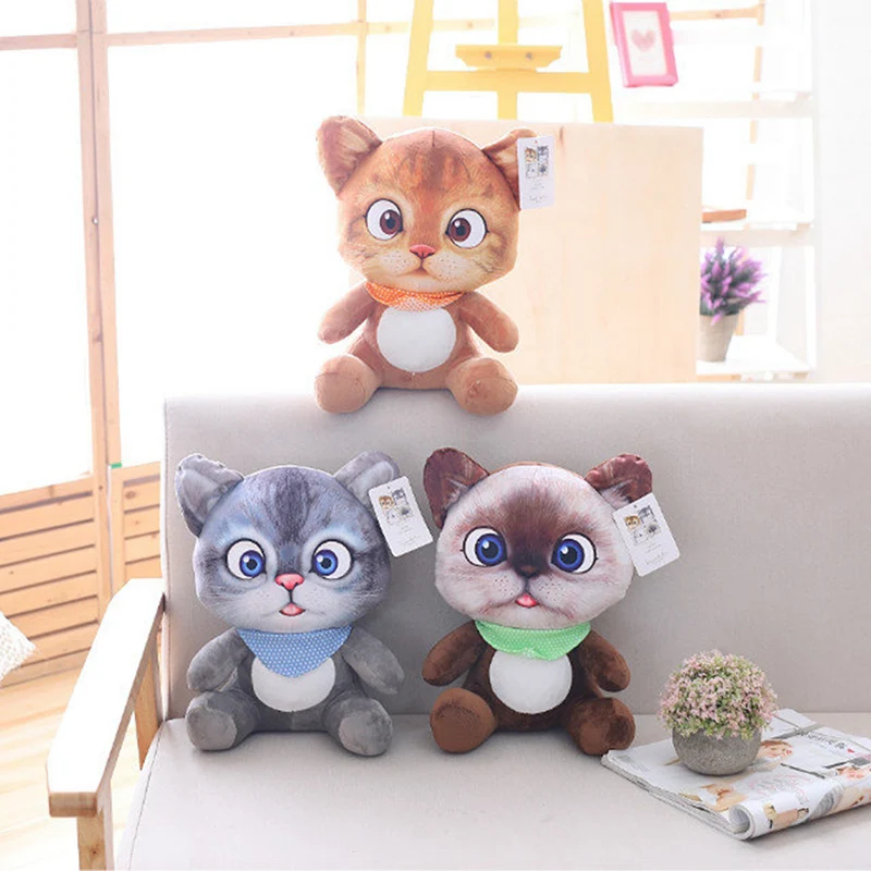 3D игрушки для кошек 20 см имитация кота плюшевая кукла плюшевые животные кошки