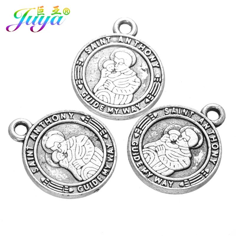Juya 15 шт./лот оптовая продажа ювелирных изделий античное серебро Цвет Сент Энтони