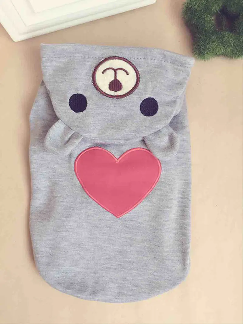 Grey Милая одежда для кошек; модное весеннее пальто с капюшоном для кошек; Одежда для маленьких кошек; жилет с кроликом; Одежда для животных; 1a20 - Цвет: Grey