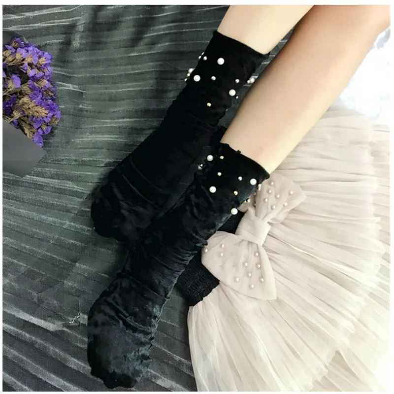 1 пара новые модные зимние женские теплые носки для сна бархатные однотонные с