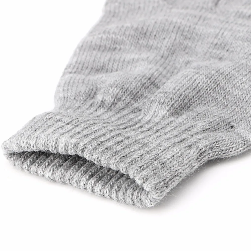 

New 1 Pair Stretch Knitted Gloves Men Women Fingerless Winter Warmer Mittens Gray/ Pink/ Beige/ Royal Blue