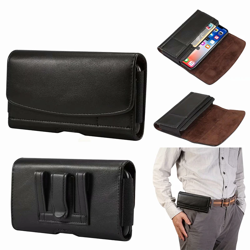 pu leather pouch holster belt clip case for poco f1 f2 x2 m2 pro mi 10 ultra redmi k30 ultra black shark 3 bag free global shipping
