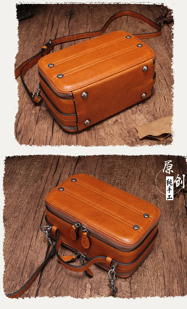 AETOO Винтаж стереотипы небольшой площади заголовок кожи с несколькими отделениями площадь поперечного сечения Сумки из натуральной кожи мини кожаная сумка коробка