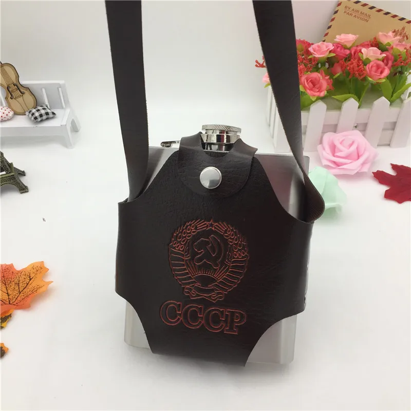 Bpa бесплатно большая емкость 8 унций/18 унций бутылка флакон для виски cccp портативная креативная фляга из нержавеющей стали с мешком и воронкой