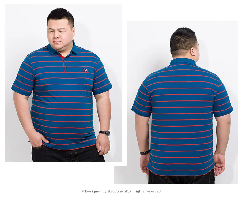 Мужская полосатая рубашка поло размера плюс 10XL 8XL 6XL 5XL 4XL новая летняя брендовая