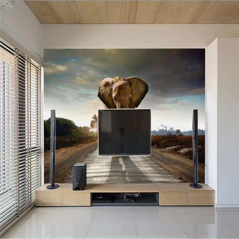 3d фотообои на заказ с изображением слона | Обустройство дома