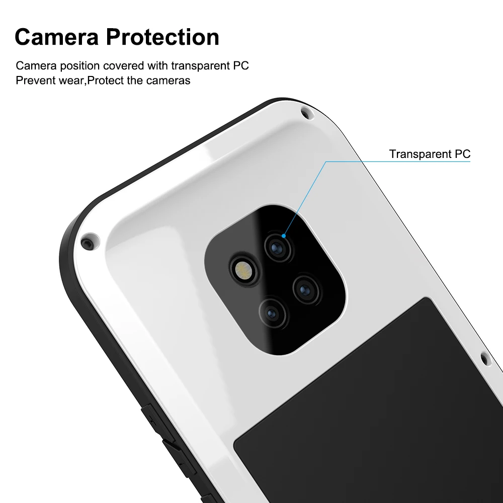 Для huawei mate 20 Pro твердый корпус для телефона Алюминиевый металлический протектор экрана из закаленного стекла mate 20 20pro крышка сверхмощная защита