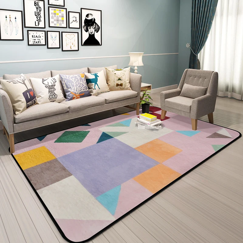 Разноцветные Плетеные ковры для гостиной мягкий фланелевый ковер с