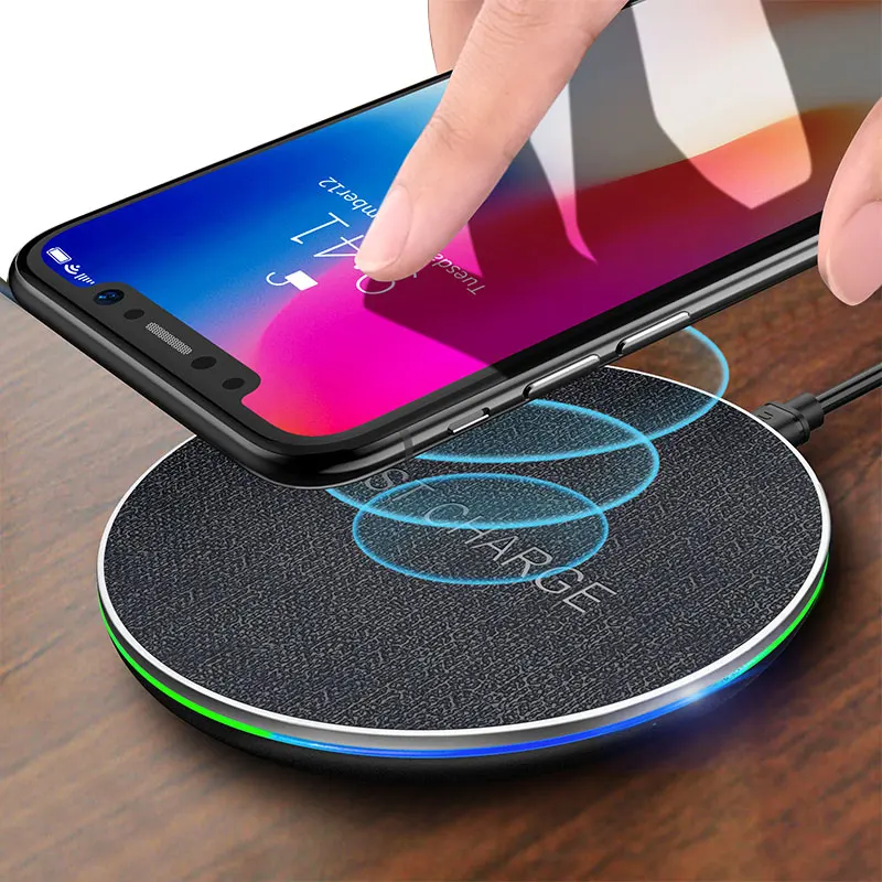 Беспроводное зарядное устройство Qi 10 Вт для iPhone 8 Plus X XS MAX беспроводное Samsung
