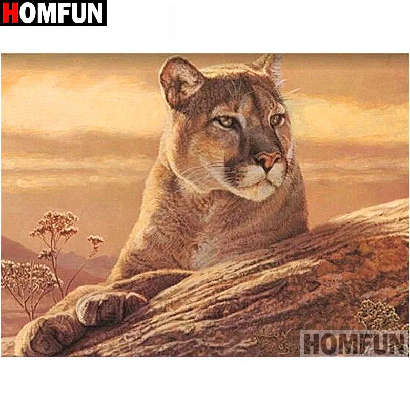 

Алмазная живопись HOMFUN A14411, картина «животное леопард» с полными квадратными/круглыми стразами, вышивка крестиком, домашний декор, подарок