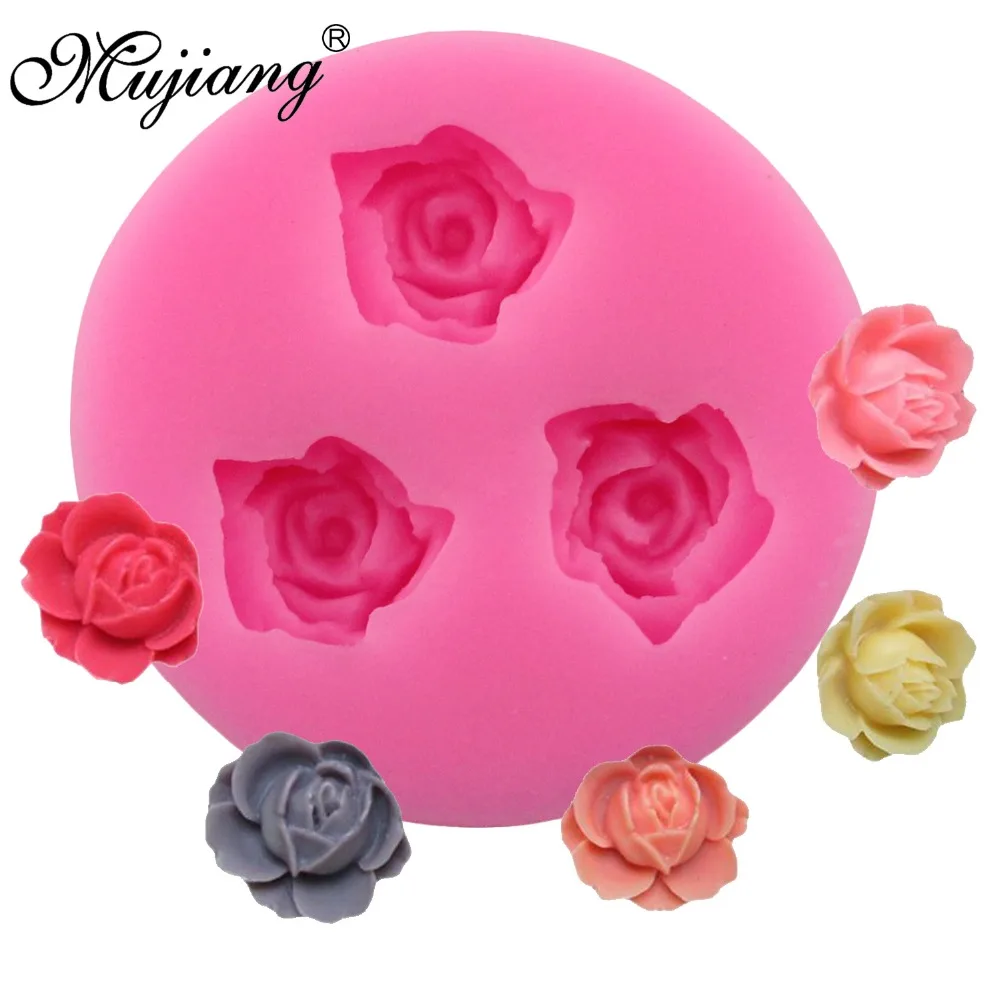 Mujiang розовые силиконовые формы в виде цветка помадка для украшения торта