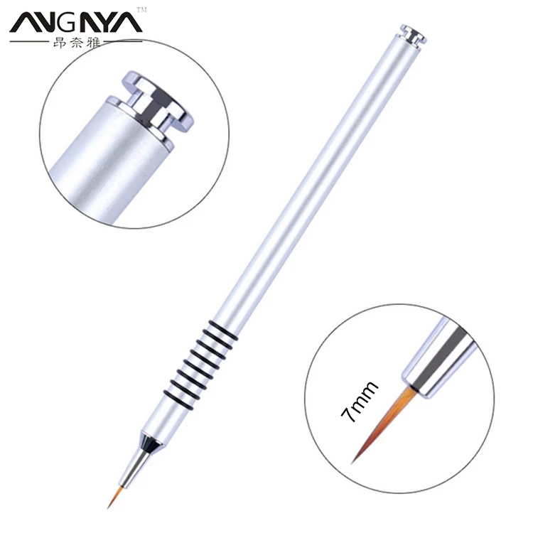 Для ногтей angnya Art Pen Спиральные Полосы стержень кисть для ногтей металлическая УФ-Гель-лак 3d Ручка для рисования подводка 7 мм DIY кисть для маникюра