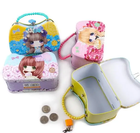 1 шт. Детская копилка для свиньи Классическая Милая жестяная коробка девочек