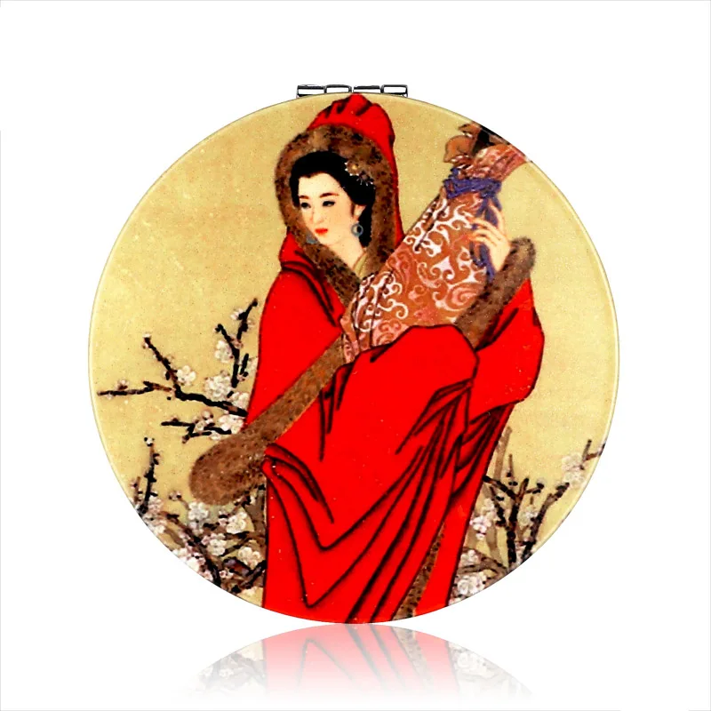 Wang Zao Jun Косметическое зеркало для макияжа, подставка для зеркала заднего вида для настольного ванной комнаты, спальни, для путешествий, инструменты, круглое зеркало в китайском стиле - Цвет: Wang Zao Jun