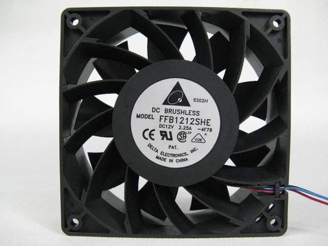 

Delta FFB1212SHE 12cm 120*120*38MM DC 12V 2.25A Cooling Computer Case Server Fan