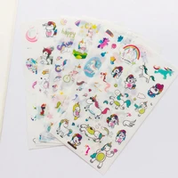6 sheets pack cute unicorn adhensive stickers notebook album diy decoration stickers stick label kids stationery stickers j08