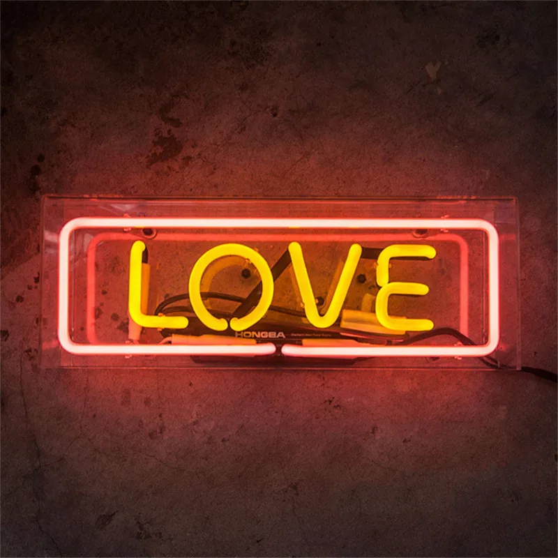 LOVE INS Hot YEAH Dream, Настоящая стеклянная трубка, неоновый ламповый светильник, знак таверны, пивной бар, паб, украшение, неоновая лампочка, лампа, доска, коммерческий светильник ing - Испускаемый цвет: LOVE