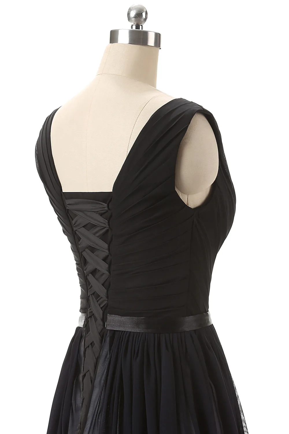

New Arrival Colorful V-Neck Lace Up Stage DressSleeveless Cap Sleeve Pleat Celebrity Dress Floor-Length Chiffon A-Line Vestidos