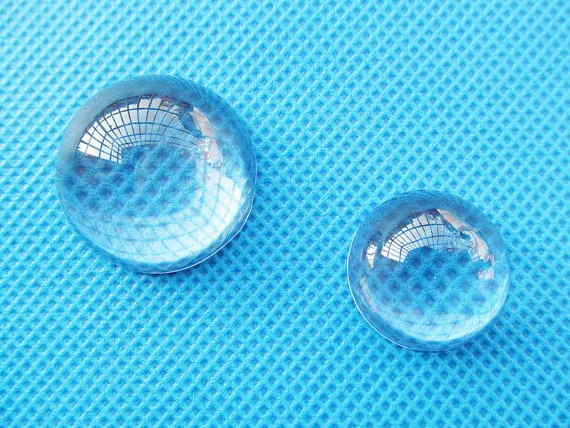 2 pezzi 35mm emisfero rotondo/mezza sfera cabochon in vetro trasparente/trasparente a cupola/cabina di copertura, per foto/foto, impostazione Base adatta