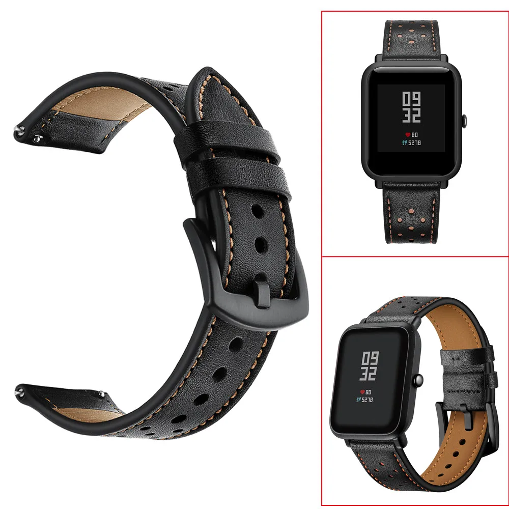 Ремешок кожаный для наручных часов Huami Amazfit Bip Youth|Смарт-аксессуары| |