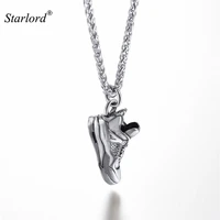 sneaker pendant necklace stainless steelgoldblack sports shoe jewelry running gift for sports lover gp3247