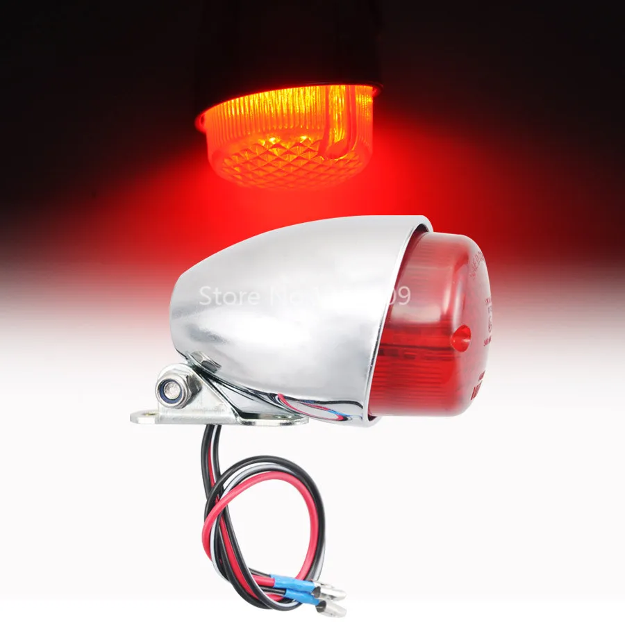 

Motorbike Chrome LED Tail Light Brake Light For Harley Bobber Cruiser Chopper Cafe Racer Honda Yamaha Suzuki Motorcycle Parts