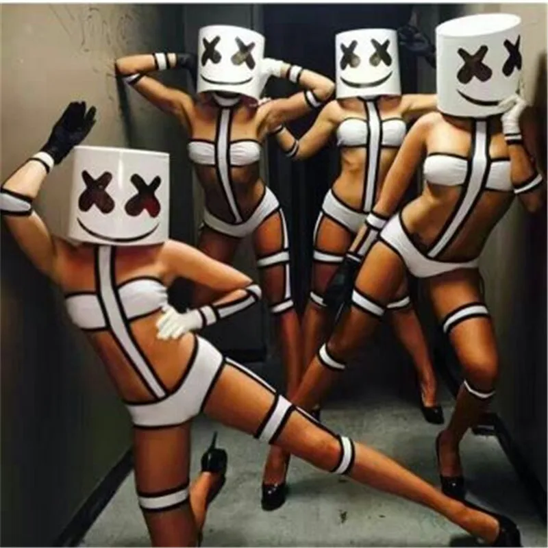 Marshmello латексная маска на голову, Забавный костюм для косплея, головные уборы, аксессуары на Хэллоуин, Карнавальная маска диджея вечерние реквизиты, Прямая поставка