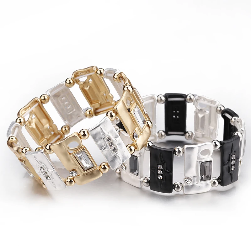 Роскошные браслеты ALLYES для женщин бусины звезда узор геометрический квадрат