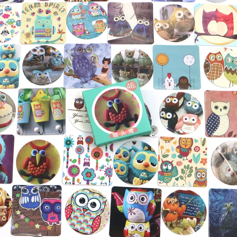 46 шт./лот креативные милые совы бумажные стикеры украшение сделай сам альбомный