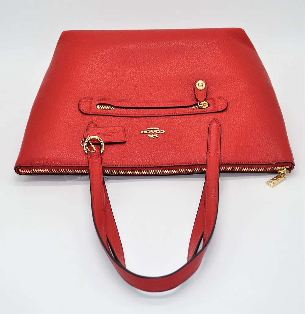 COACH Taylor Tote из кожи с галькой(яшма/золото) роскошные сумки для женщин дизайнерские сумки от Coach