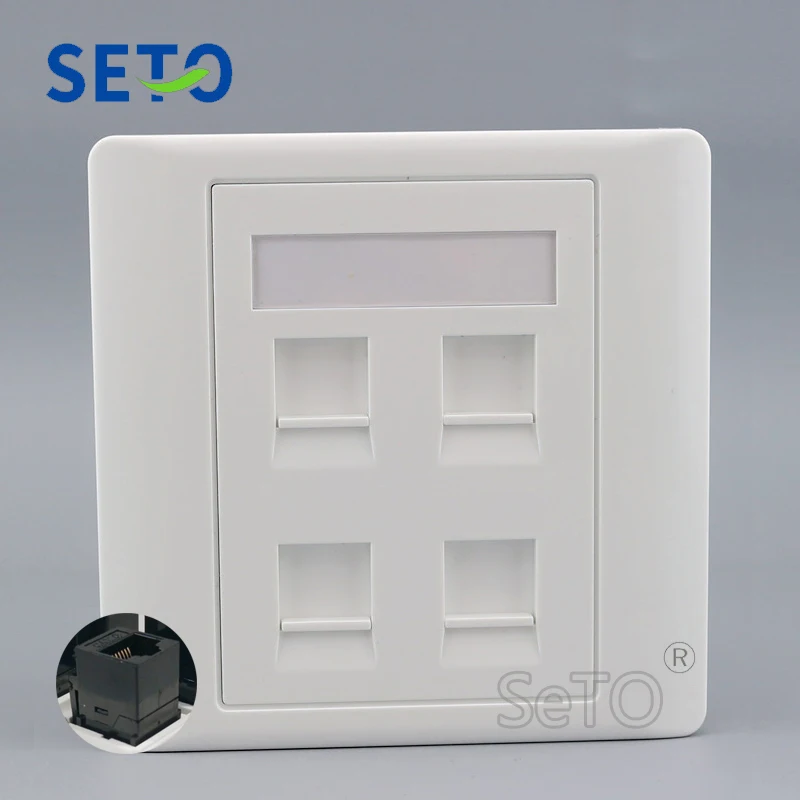 SeTo 86 Тип четыре порта гигабитная сетевая Панель RJ45 Cat6 розетка настенная пластина