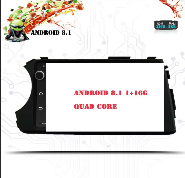 Android 8.1 1G 16G 4G SIM LTE Android 8,1 Восьмиядерный автомобильный dvd gps плеер для ssangyong Kyron Actyon с Wifi BT Радио 2 Гб ram 1024*600 автомобильный ПК экран - Цвет: Android 8.1 1G 16G