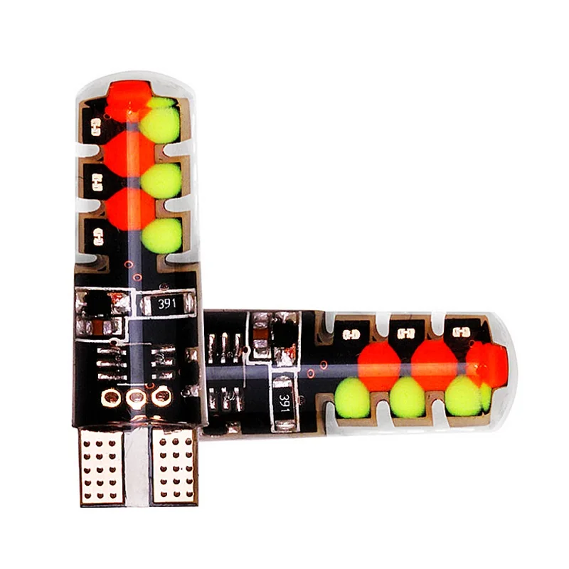 2 шт. T10 W5W 194 501 12 чипов COB Светодиодный силиконовый корпус стробоскоп вспышка RGB с пультом дистанционного управления авто габаритный автомобильный фонарь