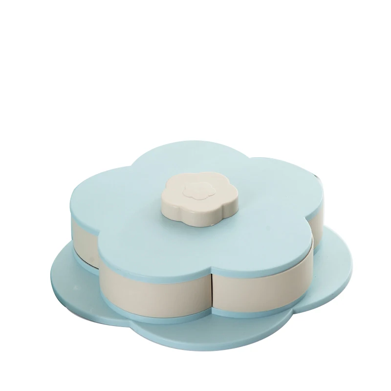 blue single-layer S Hoomall пластиковая вращающаяся коробка для фруктов коробка для конфет с цветами сливы вращающаяся закуска с держателем для мобильного телефона коробка для сухофруктов - Цвет: blue single-layer S