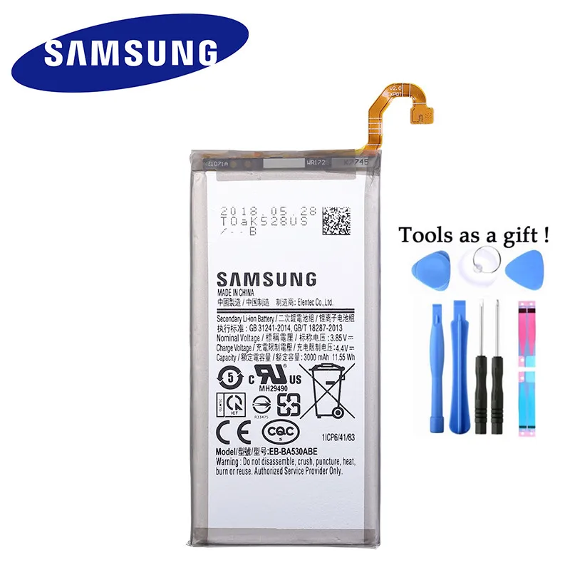 Аккумулятор samsung для samsung галактики A8(A530) A530 SM-A530F 3000 мА/ч, EB-BA530ABE телефон замена Аккумуляторы мобильных телефонов