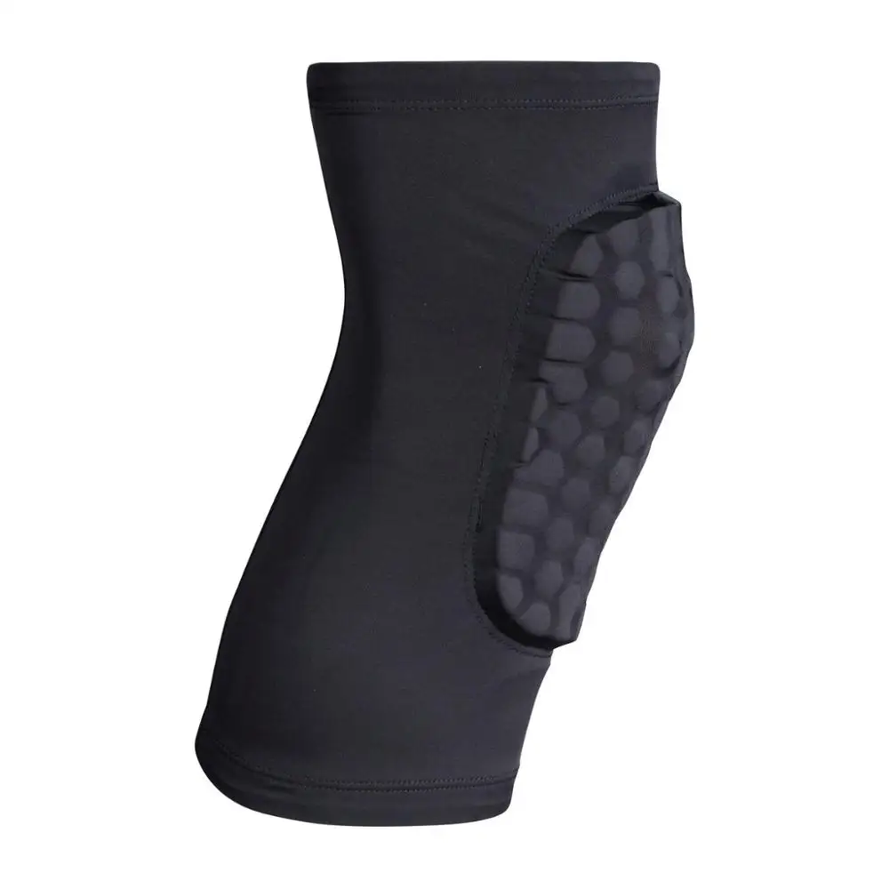 black short Высокие эластичные наколенники для баскетбола, удлиняющие сотовые наколенники, наколенники для баскетбола, волейбола, бега, велоспорта, спорта, защитные наколенники - Цвет: black short